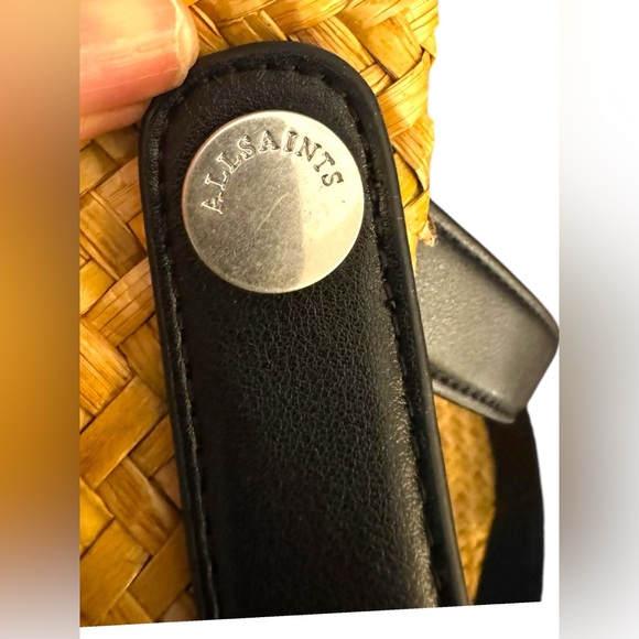 AllSaints Allington Straw Tote, Natural - Picture 6 of 9